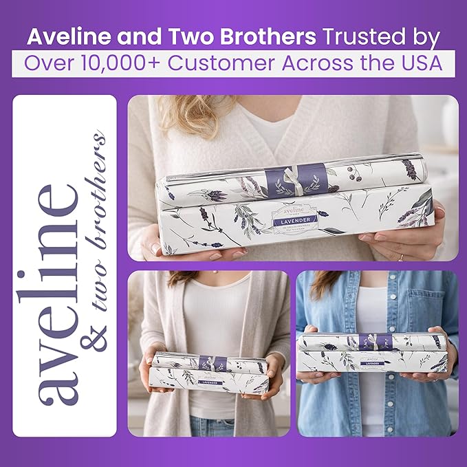 8X Lavender Scented Drawer Liners for Dresser - Scented Drawer Liner is Ideal for Cabinet, Dresser, Shelf, Cupboards - Double-Sided Pattern Non Adhesive Contact Paper for Shelves is Ideal Winter Gift - Image 7