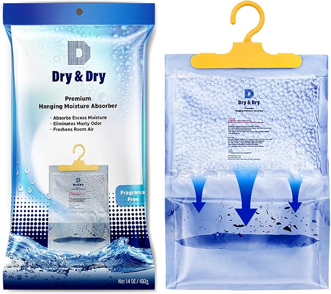 Dry & Dry 6 Packs [Net 7 Oz/Pack] Moisture Absorbers Dehumidifiers for Home Dehumidifier for Basement for Bedroom Small Dehumidifiers - Moisture Absorbers - Image 2