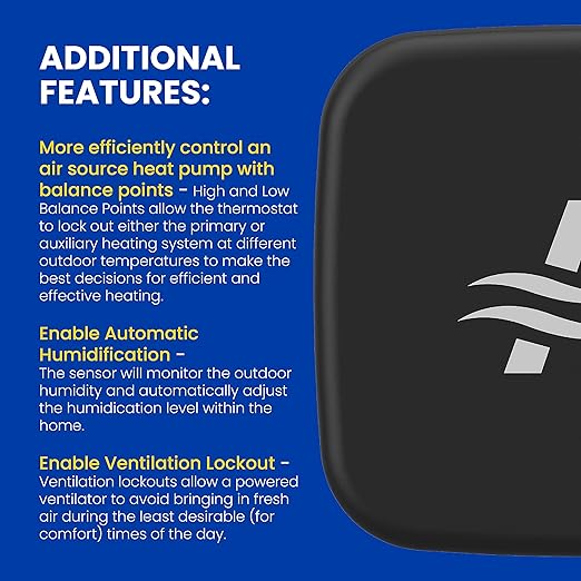 AprilAire Z10ODT Wireless Outdoor Temperature and Humidity Sensor, Compatible with S86WMUPR Wi-Fi Programmable Thermostat, Black (Pack of 1) - Image 7
