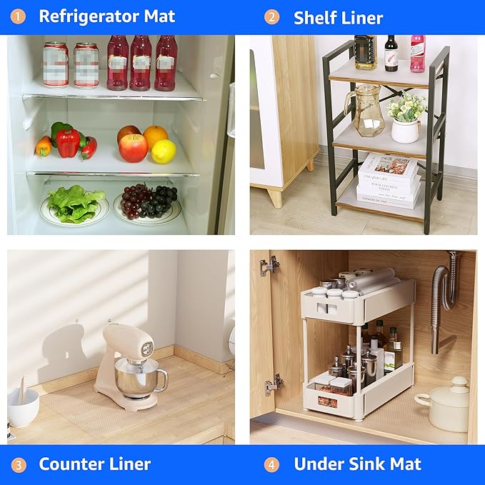 PABUSIOR Shelf Liner 10 inch Wide Clear: Transparent Easy to Cut Drawer Liners - Waterproof Kitchen Cabinet Liner 10 x 360 Inch - Image 8