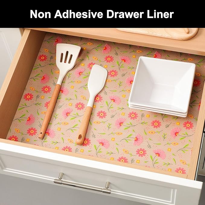 Cooyes Shelf Liner – Premium Non-Adhesive Cabinet & Drawer Liner for Kitchen – Waterproof Shelf Paper with Modern Pattern – Durable EVA Cabinet Mat – Easy to Cut (17.5" W x 78.7" L) - Image 4