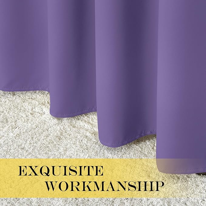 NICETOWN Sliding Door Curtain 108 Inches Long - Blackout Thermal Insulated Grommet Room Divider Privacy Drape for Patio Glass Door, 1 Panel, Lilac Purple, 100 Inch Extra Wide - Image 7