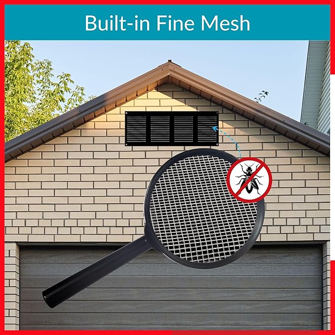 14x4 Vent Cover (Duct Opening) - Black HVAC Return Air Grille for Wall and Ceiling - Metal AC Vent Cover with Mesh - Rectangular Ventilation Register - External Dimensions: 15.75" W x 5.91" H - Image 5
