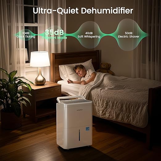 Waykar 2000 Sq. Ft. Energy Star 2025 Dehumidifier for Basement & Home, Adjusts from 15% RH With Drain Hose, Ultra Quiet 35 dB for Bedroom & Bathroom - Image 7