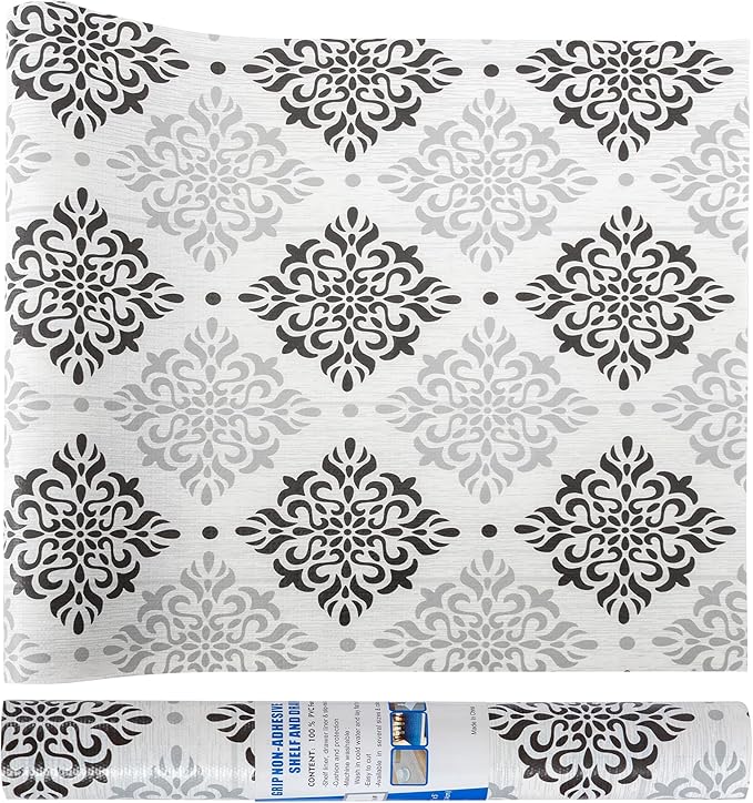 12" W x 120" L Floral Drawer and Shelf Liner for Cabinets, Non-Adhesive Strong Grip Non-Slip Flower Shelf Cabinet Kitchen Shelf Liners for Kitchen Cabinets by DwellAid
