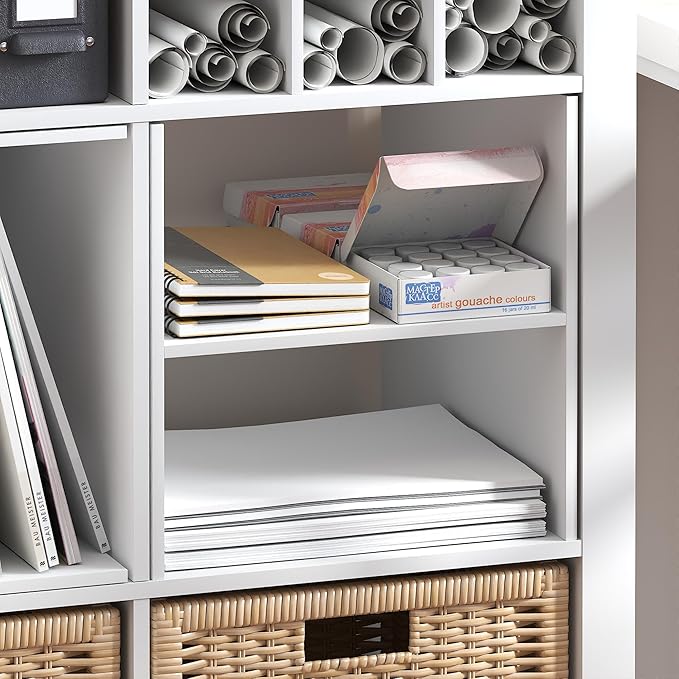 Furinno Cubicle Cube Insert, H-Shelf Cube Organizer, 2-Tier Shelf Accessory, Fits into Furinno Triple Thick Cubes, IKEA Kallax, for Organizers and Storage, White - Image 6
