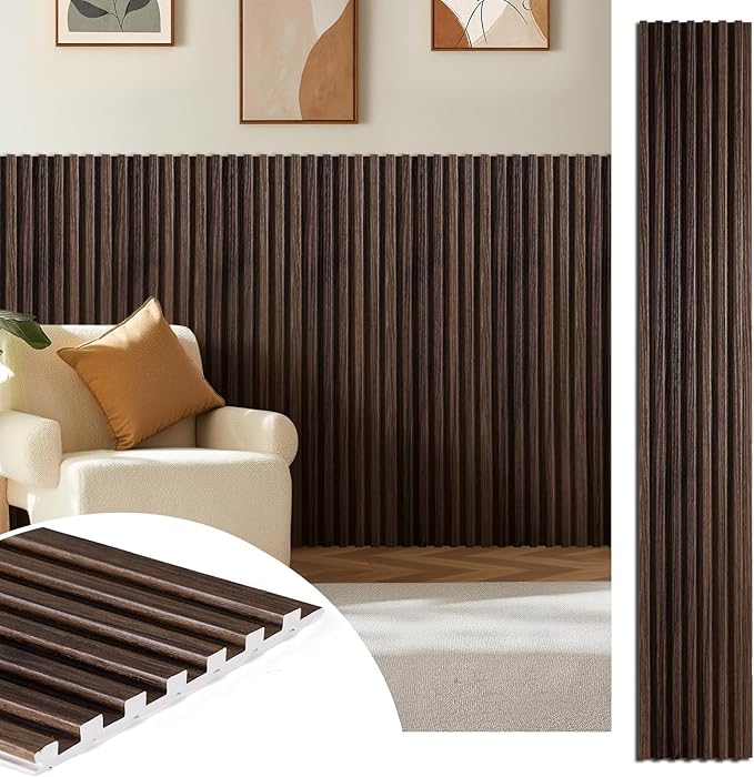 47.2 * 6 16-Pack WPC Solid Interlocking Grille,Walnut by LARWORKS
