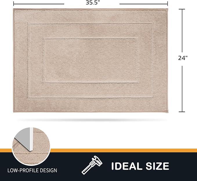 PURRUGS Dirt Trapping Door Mat 24" x 35.5", Non-Slip/Skid Machine Washable Entryway Rug, Dog Doormat, Super Absorbent Welcome Mat for Muddy Wet Shoes and Paws, Beige - Image 2