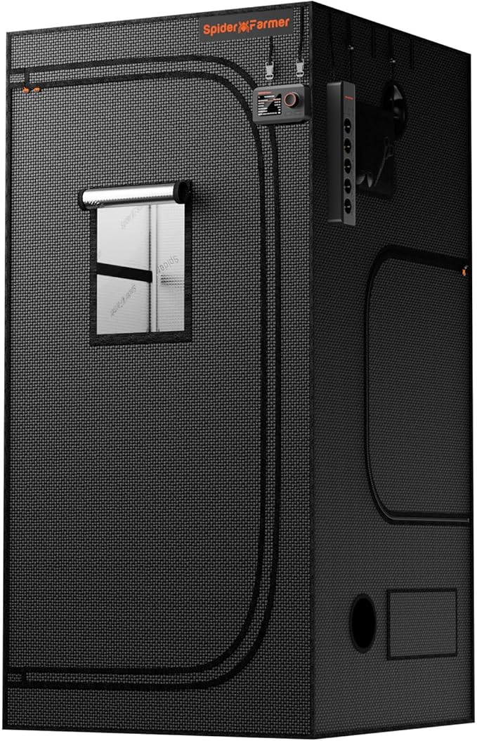 Spider Farmer 3x3 Grow Tent 2025 New, 36"x36"x72", with Hook for Controller and Power Strip, Enlarged View Window, 1680D Thicken Mylar Canvas for Indoor Hydroponic Growing for SF2000Pro, SE3000, G3000 by SpiderFarmer
