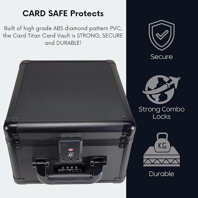 Vault Trading Card Storage Box - Lockable Sports Cards Hard Case with Spring-Loaded Pushers for Top Loaders & Graded Cards - 2 Row - Image 8