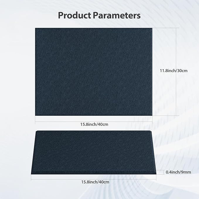 12 Pack Acoustic Panels Self Adhesive Sound Proof Foam, High Density Sound Acoustic Panel, 16X12X0.4 Inch 4:3 Rectangle Panels in Home, Office, Reccording Room, Studio,More(Dark Blue) - Image 6
