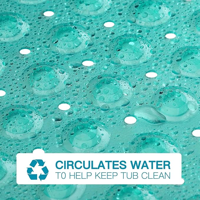YINENN Bath Tub Shower Stall Mats 31x15.5 Inch Non-Slip and Latex Free, Bathtub Mat with Suction Cups, Machine Washable Bathroom Mats with Drain Holes (Green) - Image 4