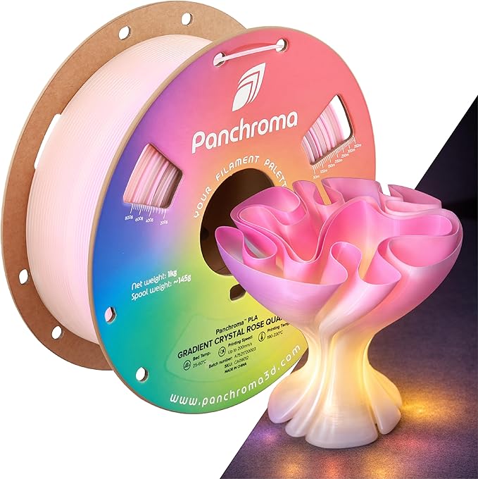 Polymaker Panchroma Gradient PLA Translucent Pink and Clear 3D Printing Filament, 1.75mm 1KG, Premium Gradient PLA, Easy to Print, AMS Compatible, Perfect for Lamp Shades, Vases, Ornaments by Polymaker