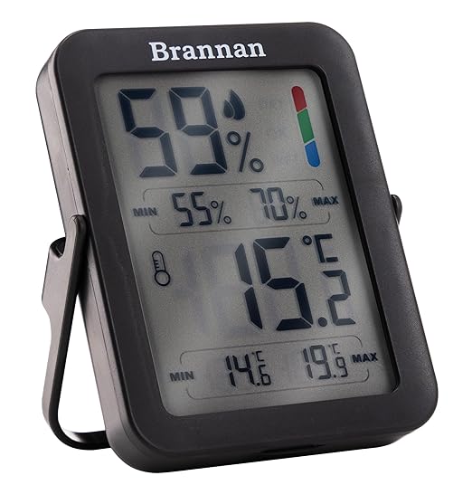 Brannan Max Min Thermometer Room Indoor Humidity Meter Hygrometer - Accurate Room Temperature Maximum Minimum Thermometer Recording Temperature Digital Display to Monitor House Home Office Nursery by Brannan