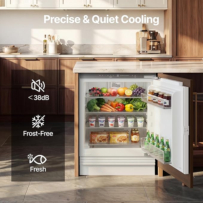 Ca'Lefort Undercounter Panel Ready Fridge,Built-in Full Freshness Panel-Ready Fridge, Perfect for Modern Kitchens, 3 Freezer Spaces, 4.77 cu.ft (Panel Not Included) - Image 3