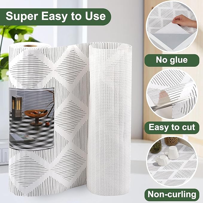 Shelf and Drawer Liner for Kitchen Cabinets 24In x 20FT Non-Adhesive Shelf Liner Non-Slip Strong Grip Cabinet Liner Waterproof Thickened Easy to Clean Drawer Mats Protect Pantry, Tool Box, Dresser - Image 9