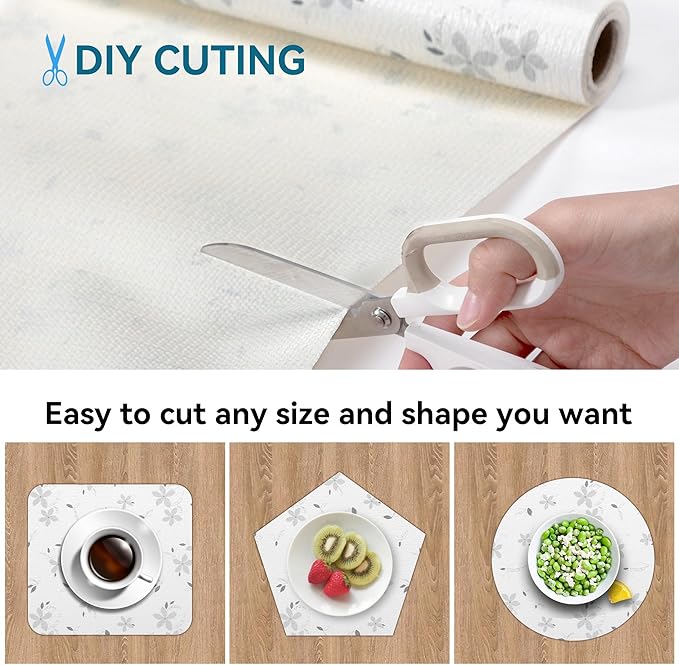 12 Inch x 360 Inch Shelf Liner for Kitchen Cabinets Non Adhesive Kitchen Drawer Liner, Waterproof Cupboard Liner Anti-Slip for Kitchen Cabinets Shelf Liner Easy to Trim - Image 4