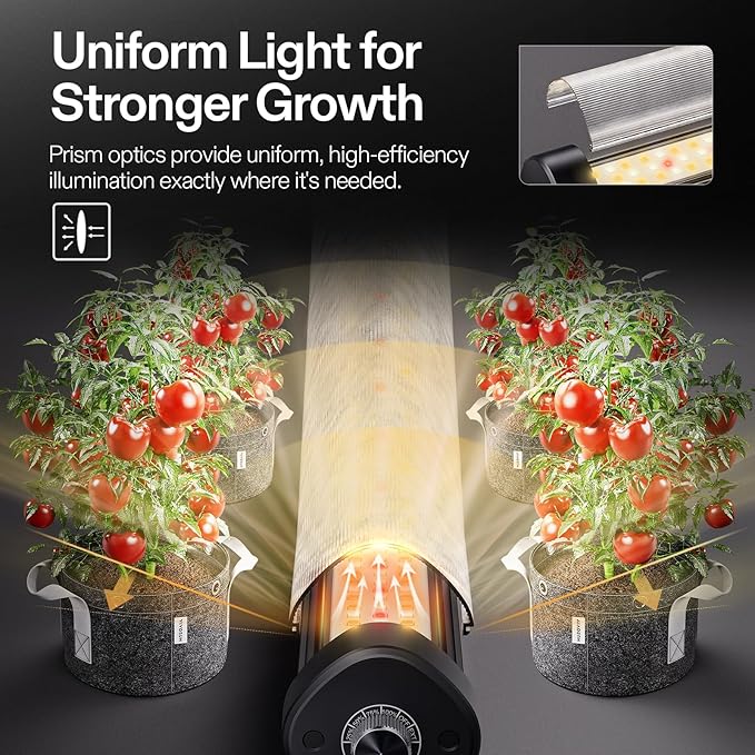 VIVOSUN LumaRay Under Canopy Grow Light, Full Spectrum Dimmable LED Grow Lights for Grow Tents, Greenhouses, SGS Compatible, 100W, 3.28 ft, 1 Pack - Image 5