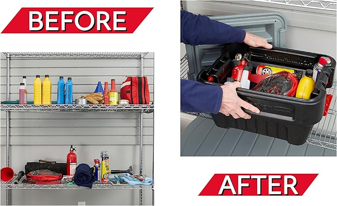 Rubbermaid® ActionPacker®️ 8 Gal Lockable Storage Box Pack of 4, Outdoor, Industrial, Rugged, Grey and Black - Image 6