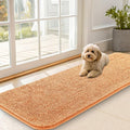 OLANLY Dog Door Mat for Muddy Paws 59x20, Absorbs Moisture and Dirt, Absorbent Non-Slip Washable Doormat, Quick Dry Chenille Mud Mat for Dogs, Entry Indoor Entryway Carpet for Inside Floor, Orange by OLANLY