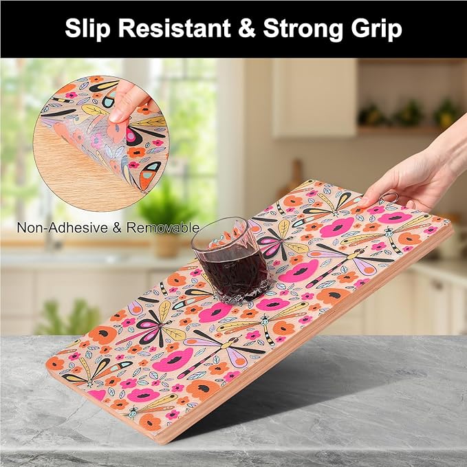 Cooyes Shelf Liner – Non-Slip Cabinet & Drawer Liner for Kitchen – Non-Adhesive Waterproof Shelf Paper with Modern Pattern – Durable EVA Cabinet Mat – Easy to Cut (Amethyst,11.8" W x 118" L) - Image 2