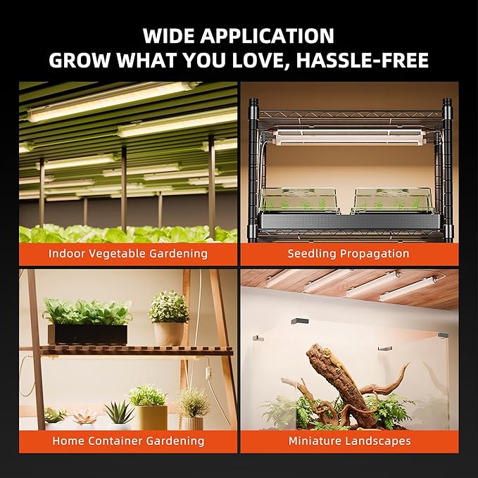 Spider Farmer 1FT LED Grow Lights for Indoor Plants,Full Spectrum (3000K+5000K+660nm),40W (4x10W,200W Equivalent),3-Level Dimmable,IP65 Waterproof,Linkable Design,Plant Light Strip for Shelve,4-Pack - Image 8