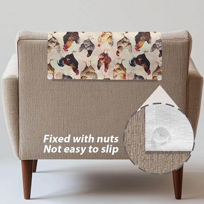 Rooster Headrest Cover for Sofa Recliner Washable Fabric Couch Slipcover Scratch Hair Resistant Furniture Protector for Sofa Couch - Image 4