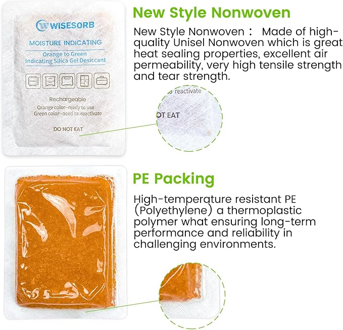 5 Packs 100 Gram Rechargeable Desiccant Packs, Moisture Absorbing Bag, Silica Gel Desiccant for Storage, Gun Safe Dehumidifier - Image 3