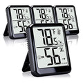 4-Pack Room Thermometer Indoor Hygrometer, Small Digital Temperature and Humidity Monitor Sensor, Temperature Humidity Gauge Meter for Home Baby Room, Plants, Pets - AAA Battery Included by Azosowo