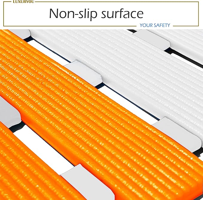 Non Slip Bathtub Mat | Double-Layered Shower Floor Mat with Suction Cups | EZ-Dry Construction | Non-Toxic, BPA, Latex, Phthalate, PVC Free (Splash) - Image 3
