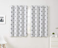 HLC.ME Arrow Printed Privacy Blackout Energy Efficient Room Darkening Thermal Grommet Window Curtain Drape Panels for Kids Bedroom - Set of 2 - Platinum White/Navy Blue - 63" inch Long by HomeLinenCollections