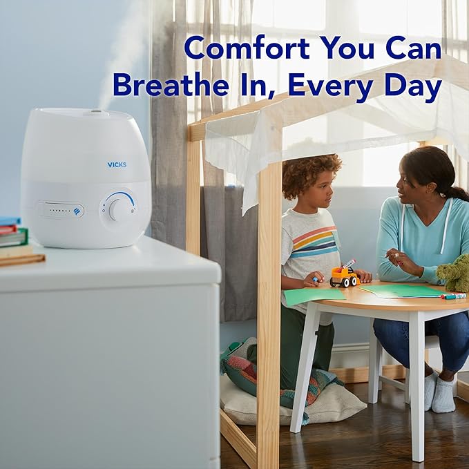 Vicks Mini Filter Free Cool Mist Humidifier, Small Room – Variable Mist Control – Works with Vicks VapoPads - Image 4
