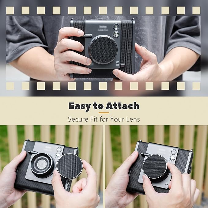 Silicone-Textured Lens Cap for Fujifilm Insta Wide Evo, Aluminum Anti-Dust Anti-Scratches Lightweight Camera Lens Cover with Soft EVA Interior, Accessories for Fuji Wide Evo Lens Protection Cover - Image 4