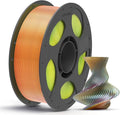ANYCUBIC Silk Tri Color Pla Filament, 3-in-1 Chrome Coextrusion Color Change 3D Printer Filament 1.75mm Dimensional Accuracy +/- 0.02mm, Silk Texture, 1KG Reusable Spool (2.2 lbs), Red Yellow Green by ANYCUBIC