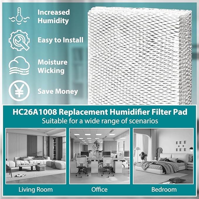 HASMX 1-Pack Replacement Humidifier Filter Pad for Honeywell HE250, HE250A, HE-250, HE-250A Humidifiers, 10" x 13" x 1-5/8" Humidifier Water Pad Filter Replaces Part Numbers: RP3162, A35W - Image 7