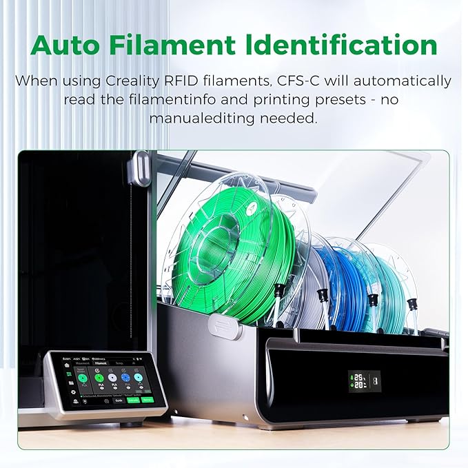 Official CREALITY CFS-C, Multi-Color Smart Filament System for K1 Series 2025/K1 Max 2025/K1C 2025/K1 Max/K1C/K1/K1 SE, 3D Printing, RFID Auto-Loading,External Cutter,Filament Runout &Tangle Detection - Image 9