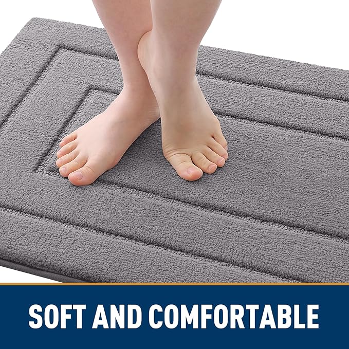 Smiry Dog Door Mat for Muddy Paws, Absorbs Moisture and Dirt, Low-Profile Entryway Mat with Non-Slip Backing, Entry Indoor Outdoor Doormat for Inside Floor (48x30 Inches, Grey, Bordered) - Image 5