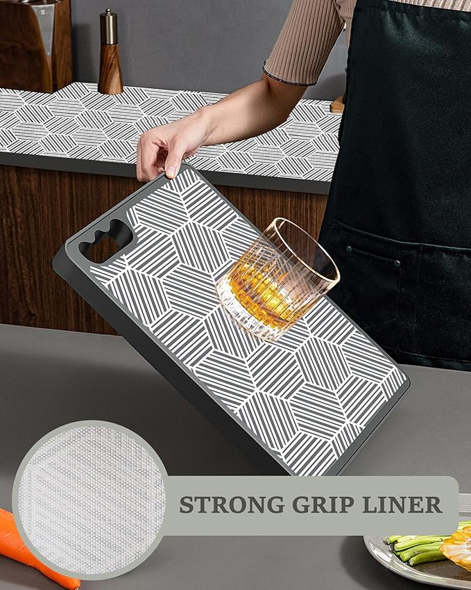 Shelf Liner Drawer Liner for Kitchen Cabinet, 17.5In x 20FT Non-Adhesive Slip Resistant Cabinet Liners, Thickened Strong Grip Waterproof Shelf Paper Protect Cupboard, Dresser, Bathroom Drawers, Gray - Image 2