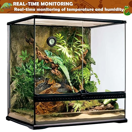 2PCS Reptile Thermometer and Humidity Gauge,Digital Adhesive Reptile Terrarium Hydrometer,Bearded Dragon Tank Accessories,Pet Humidity Meter Supplies for Leopard Crested Gecko,Snake,Lizard - Image 4