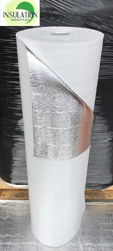 SmartSHIELD -3mm 48"x50ft Reflective Insulation roll, Foam Core Radiant Barrier, Thermal Insulation Shield - Engineered Foil/White Film - Image 3
