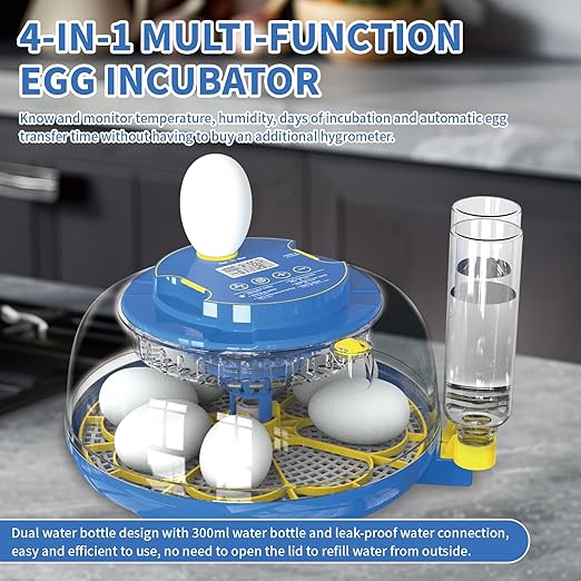 18 Egg Incubator with Automatic Egg Turning & Humidity Control - Perfect for Hatching Chicken, Duck, and Quail Eggs | 360° Viewing Window, Temperature Control, Ideal for Farm, Lab - Image 5