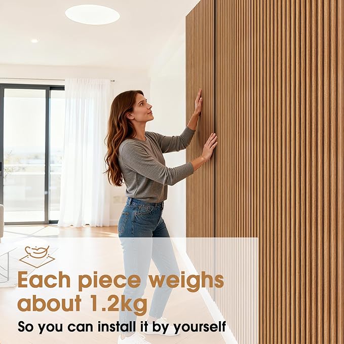PS Wall Panels for Interior Wall Decor, 20-Pack 78.74×11.81 in., Covers 129.16 sq.ft, Lightweight Wall Panels, Glue-On Wall Covering Panels-Teak - Image 3