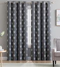 HLC.ME Arrow Printed Blackout Room Darkening Thermal Grommet Window Curtain Drape Panels for Bedroom - Set of 2 - Grey - 84" inch Long by HomeLinenCollections