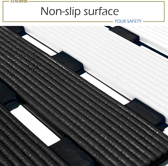 Non Slip Bathtub Mat | Double-Layered Shower Floor Mats with Suction Cups | Improved Drainage + Easy Dry Construction | Non-Toxic, BPA, Latex, Phthalate, PVC Free (Piano) - Image 3