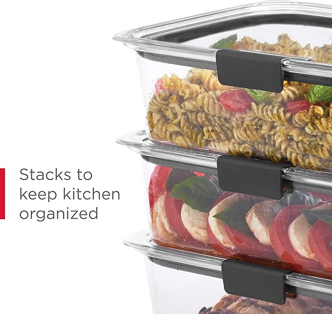 Rubbermaid Brilliance Food Storage Containers, 14 Piece Plastic Containers with Lids, BPA-Free, Leak Proof, Clear - Image 6