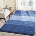 Smiry Dog Door Mat for Muddy Paws, Absorbs Moisture and Dirt, Low-Profile Entryway Mat with Non-Slip Backing, Entry Indoor Outdoor Doormat for Inside Floor (59x35 Inches, Navy Blue, Striped) by Smiry