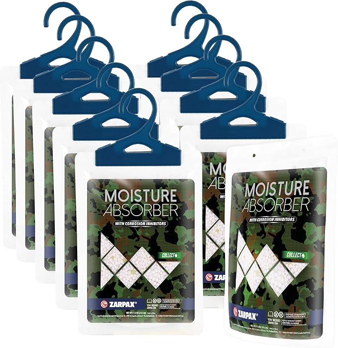 Moisture Absorbers for Gun Safe 7.5 oz/212g - Dehumidifier Prevents Corrosion - Protects Gear - Desiccant Removes Excess Moisture - Set of 10 by Zarpax