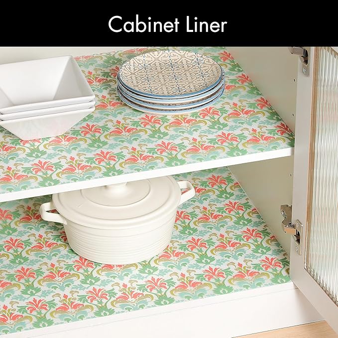 Cooyes Shelf Liner for Kitchen Cabinets – Non-Adhesive Waterproof Drawer Liner – Durable EVA Material Easy-to-Cut Shelf Paper for Refrigerator, Cupboard, Dresser with Modern Pattern - Image 3