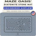Stone Bath Mat [Engineered Airflow Maze] – Instantly Dry Diatomaceous Earth Bath Mats for Bathroom – Non Slip, Hygienic, Quick Drying Stone Shower Mat – Serenity Ash 23.6 x 15.3 in by MAZEOASIS