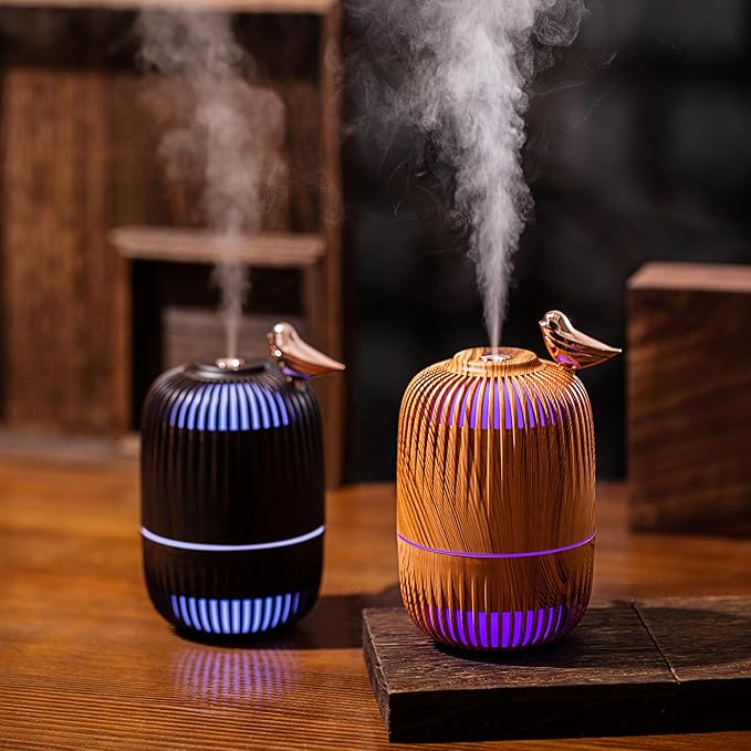 Cute Cool Mist Humidifier for Bedroom/Desk/Office, Small Personal Desktop Humidifier with 2 Mist Modes, 7 Color Lights with USB, Waterless Auto Shut-Off - Image 2